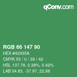 Code couleur: RGB 66 147 90 | qconv.com