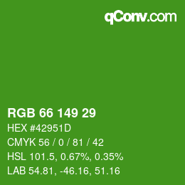 Código de color: RGB 66 149 29 | qconv.com