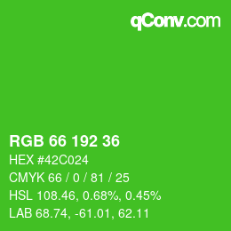 Código de color: RGB 66 192 36 | qconv.com