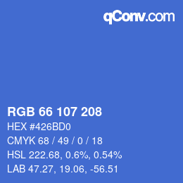 Farbcode: RGB 66 107 208 | qconv.com