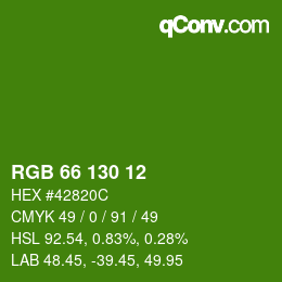 Código de color: RGB 66 130 12 | qconv.com