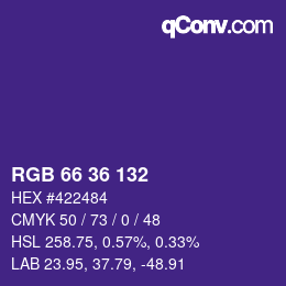 Código de color: RGB 66 36 132 | qconv.com