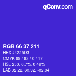 Código de color: RGB 66 37 211 | qconv.com