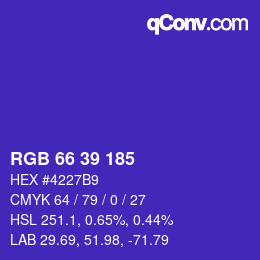 Code couleur: RGB 66 39 185 | qconv.com