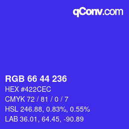 Color code: RGB 66 44 236 | qconv.com