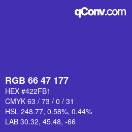 Código de color: RGB 66 47 177 | qconv.com