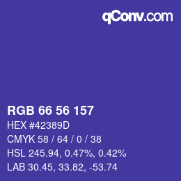 Código de color: RGB 66 56 157 | qconv.com