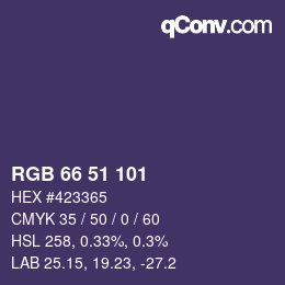 Código de color: RGB 66 51 101 | qconv.com