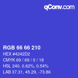 Color code: RGB 66 66 210 | qconv.com