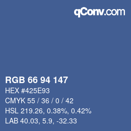 Código de color: RGB 66 94 147 | qconv.com