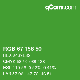 Código de color: RGB 67 158 50 | qconv.com