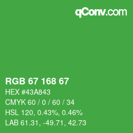 Código de color: RGB 67 168 67 | qconv.com