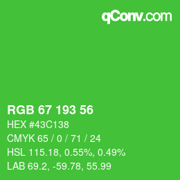 Color code: RGB 67 193 56 | qconv.com