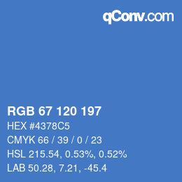 Color code: RGB 67 120 197 | qconv.com