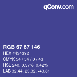 Color code: RGB 67 67 146 | qconv.com