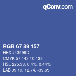 Código de color: RGB 67 89 157 | qconv.com