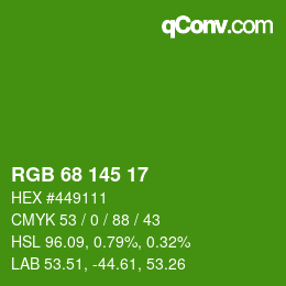 Código de color: RGB 68 145 17 | qconv.com