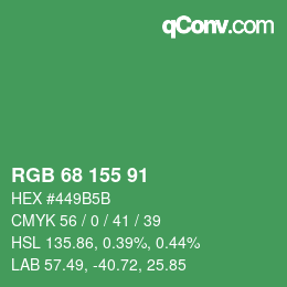 Code couleur: RGB 68 155 91 | qconv.com