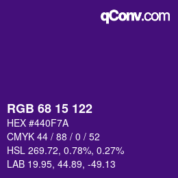 Código de color: RGB 68 15 122 | qconv.com