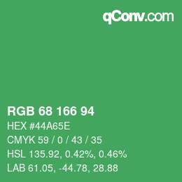 Código de color: RGB 68 166 94 | qconv.com