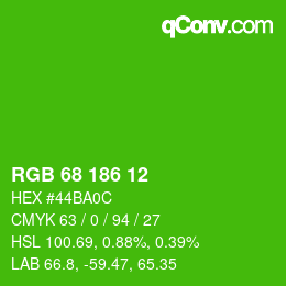 Código de color: RGB 68 186 12 | qconv.com