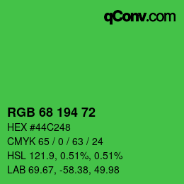 Código de color: RGB 68 194 72 | qconv.com