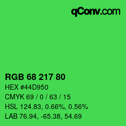 Code couleur: RGB 68 217 80 | qconv.com