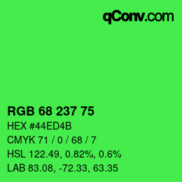 Código de color: RGB 68 237 75 | qconv.com