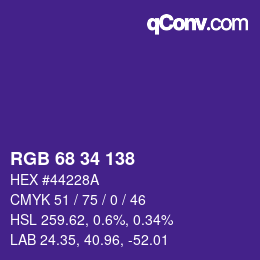 Código de color: RGB 68 34 138 | qconv.com