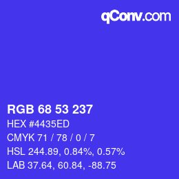 Código de color: RGB 68 53 237 | qconv.com