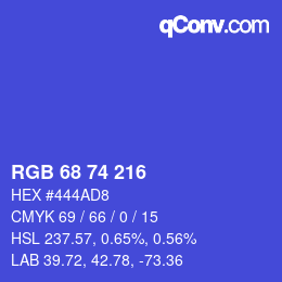 Código de color: RGB 68 74 216 | qconv.com