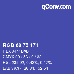 カラーコード: RGB 68 75 171 | qconv.com