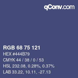 Código de color: RGB 68 75 121 | qconv.com