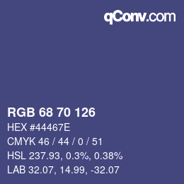 Color code: RGB 68 70 126 | qconv.com