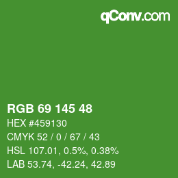 Código de color: RGB 69 145 48 | qconv.com