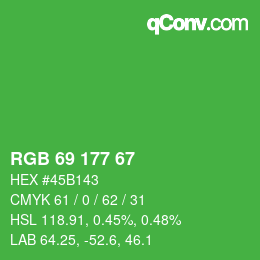 Color code: RGB 69 177 67 | qconv.com