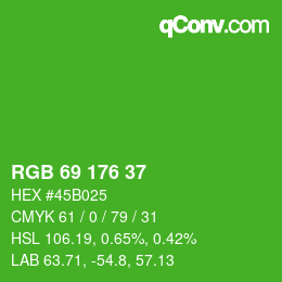 Código de color: RGB 69 176 37 | qconv.com