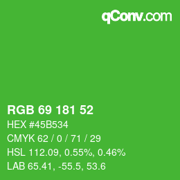 Código de color: RGB 69 181 52 | qconv.com