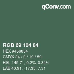 カラーコード: RGB 69 104 84 | qconv.com