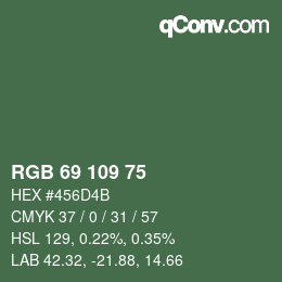 Farbcode: RGB 69 109 75 | qconv.com