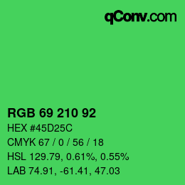 Color code: RGB 69 210 92 | qconv.com