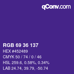 Código de color: RGB 69 36 137 | qconv.com