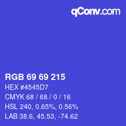 Farbcode: RGB 69 69 215 | qconv.com