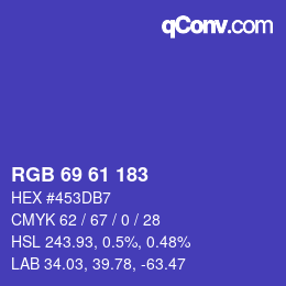 Código de color: RGB 69 61 183 | qconv.com