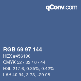 カラーコード: RGB 69 97 144 | qconv.com