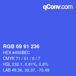 カラーコード: RGB 69 91 236 | qconv.com