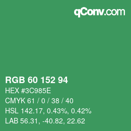 Code couleur: RGB 60 152 94 | qconv.com