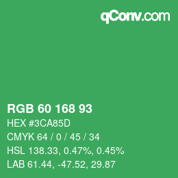 Farbcode: RGB 60 168 93 | qconv.com