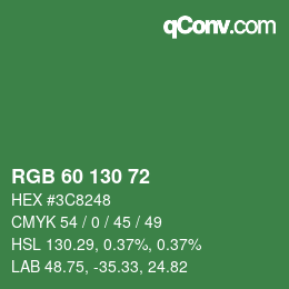 Farbcode: RGB 60 130 72 | qconv.com