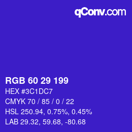 Código de color: RGB 60 29 199 | qconv.com